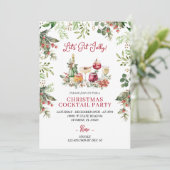 Kerstcocktails Lets Krijgen Jolly Uitnodiging (Staand voorkant)