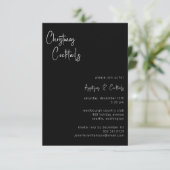 Kerstcocktails Modern Script Holiday Party Kaart (Staand voorkant)