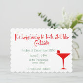 Kerstcocktails Retro 50s stijl Feestdagenkaart (Staand voorkant)