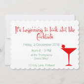 Kerstcocktails Retro 50s stijl Feestdagenkaart (Voorkant)