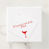 Kerstcocktails Retro 50s stijlpapier luiers Bedankjes Labels (In situ)