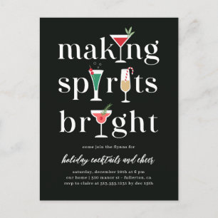 Kerstcocktails uitnodiging tot Briefkaart