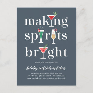 Kerstcocktails uitnodiging tot Briefkaart