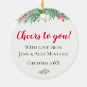 Kerstcocktails vakantie keramisch ornament (Achterkant)