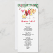 Kerstcocktails Vakantie Party Menu Kaart (Voorkant)