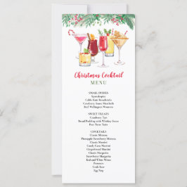 Kerstcocktails Vakantie Party Menu Kaart