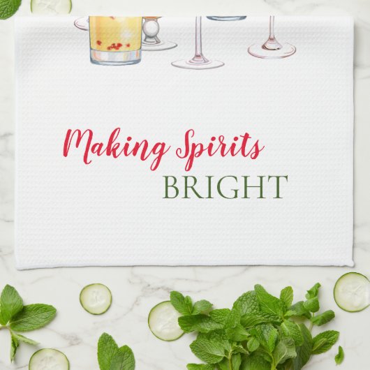 Kerstcocktails vakantie theedoek (Gevouwen)