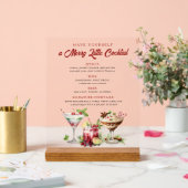 Kerstcocktails Vrolijk vakantiebarbord Acryl Bord (Huwelijk)