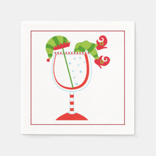 Kerstcocktailservet met martini olijf servet