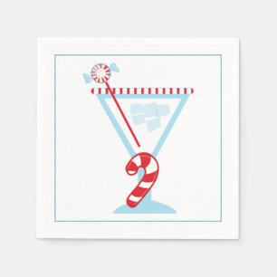 Kerstcocktailservet met martini olijf servet