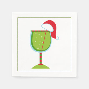 Kerstcocktailservet met martini olijf servetten