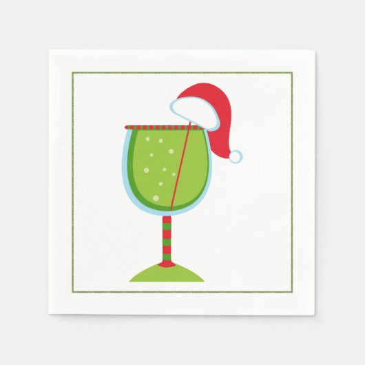 Kerstcocktailservet met martini olijf servetten (Voorkant)