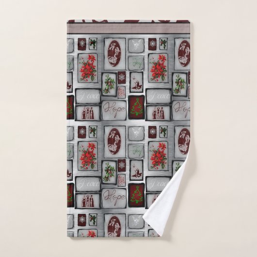 kerstcollage bad handdoek (Handdoek)