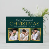 Kerstcollage ECHT FOLIE Kerstfoto kaart (Staand Voorkant)