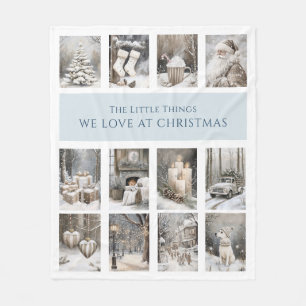 Kerstcollage Fleece Deken