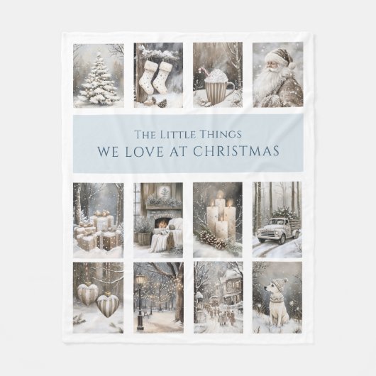 Kerstcollage Fleece Deken (Voorkant)