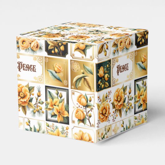 Kerstcollage in goud bedankdoosjes (Voorkant Zijde)