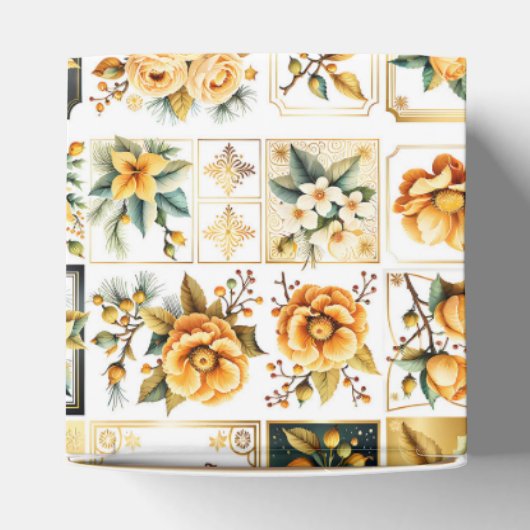 Kerstcollage in goud bedankdoosjes (Bovenkant)