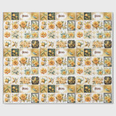 Kerstcollage in goud cadeaupapier (Vlak)