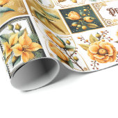 Kerstcollage in goud cadeaupapier (Rol Hoek)