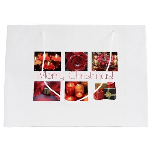 Kerstcollage in rood groot cadeauzakje (Voorkant)