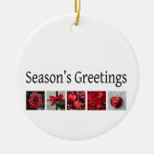 Kerstcollage in rood keramisch ornament (Voorkant)