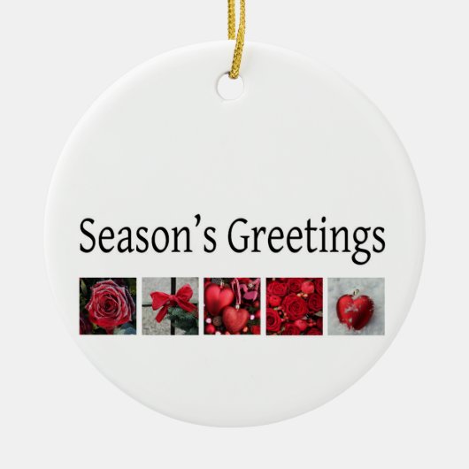 Kerstcollage in rood keramisch ornament (Voorkant)