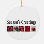 Kerstcollage in rood keramisch ornament (Achterkant)