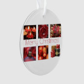 Kerstcollage in rood ornament (voorkant)