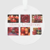 Kerstcollage in rood ornament (achterkant)