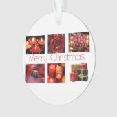 Kerstcollage in rood ornament (voorkant)