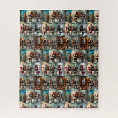 Kerstcollage in vintage stijl | Retro kerstfeest Legpuzzel (Verticaal)