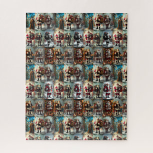 Kerstcollage in vintage stijl Retro kerstfeest Legpuzzel