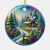 Kerstcollage Keramisch Ornament (Voorkant)