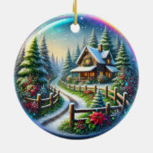 Kerstcollage Keramisch Ornament (Achterkant)