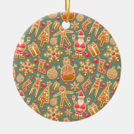 kerstcollage keramisch ornament (Voorkant)