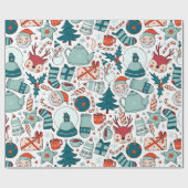Kerstcollage, Kerstbomen, Mutsen Cadeaupapier (Vlak)