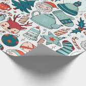 Kerstcollage, Kerstbomen, Mutsen Cadeaupapier (Hoek)