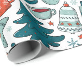 Kerstcollage, Kerstbomen, Mutsen Cadeaupapier (Rol Hoek)
