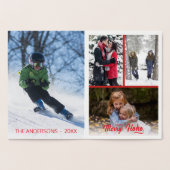 Kerstcollage Merry Ho Ho Red Folie Kaarten (Binnen)