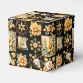 Kerstcollage met gouden en witte bloemen bedankdoosjes (Voorkant Zijde)