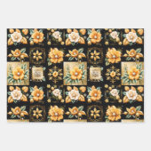 Kerstcollage met gouden en witte bloemen inpakpapier vel (Voorkant 3)