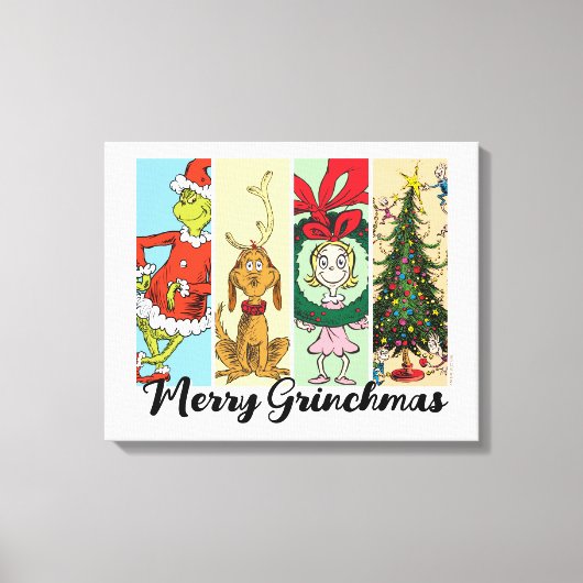 Kerstcollage met Grinch Canvas Afdruk (Voorkant)