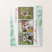 Kerstcollage met huisdier legpuzzel (Verticaal)