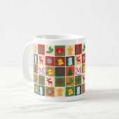 Kerstcollage met monogram koffiemok (Voorkant links)
