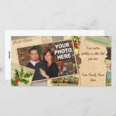 Kerstcollage met vintage kerstkaarten en eigen fot feestdagenkaart (Voorkant / Achterkant)