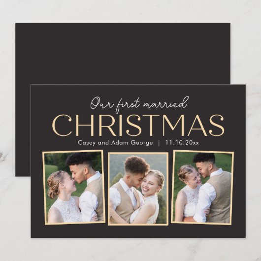 Kerstcollage Nieuwgetrouwd Kerst Foto Kaart (Voorkant / Achterkant)