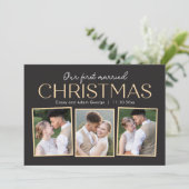 Kerstcollage Nieuwgetrouwd Kerst Foto Kaart (Staand voorkant)