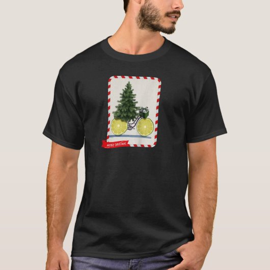 Kerstcollage Noel Tree Christmas Garland Light T-shirt (Voorkant)