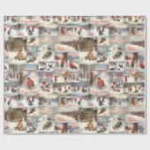  kerstcollage op de winter cadeaupapier (Vlak)